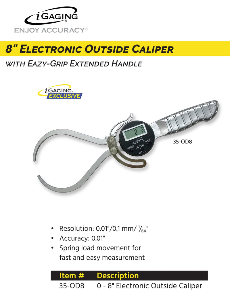 iGaging 8 in Digital Outside Caliper 35-OD8