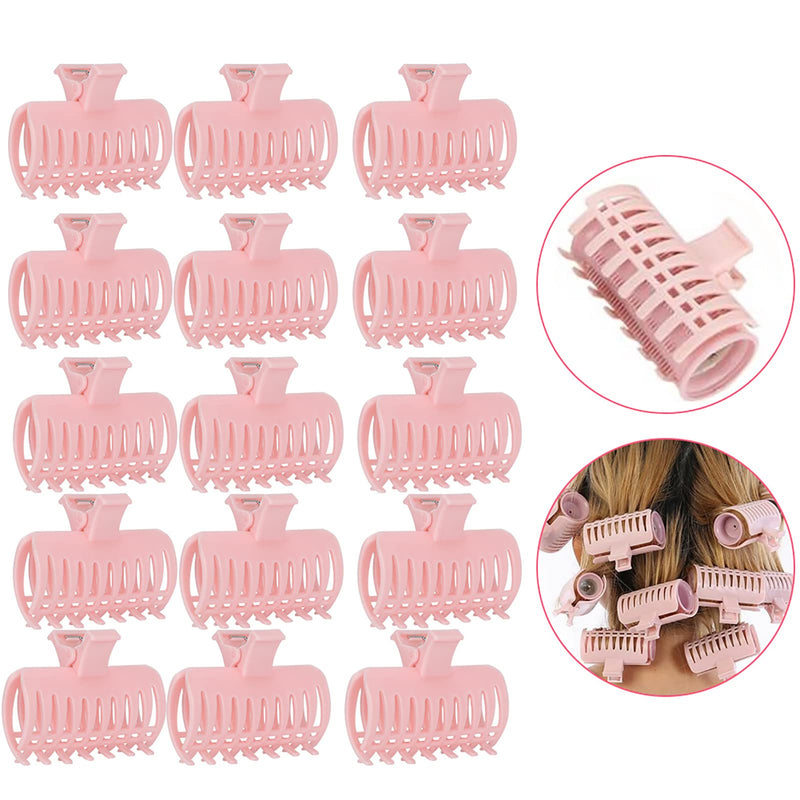15Pcs/Set Curler Clip Hair Roller Fixing Clamp For Thin Hair, Hair Claws Clips For Hair, Matte Claw Clips, Neutral Hair Clips