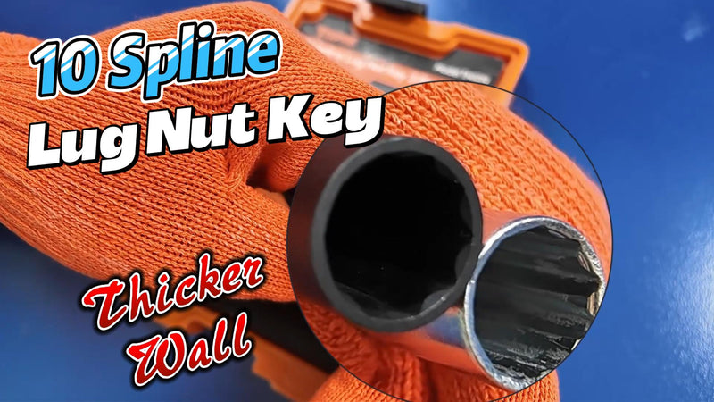 3 Piece 10 Spline Lug Nut Socket, Compatible with Bimecc 10 Spline Lug key Ta23-21/22 - 3 Piece Set