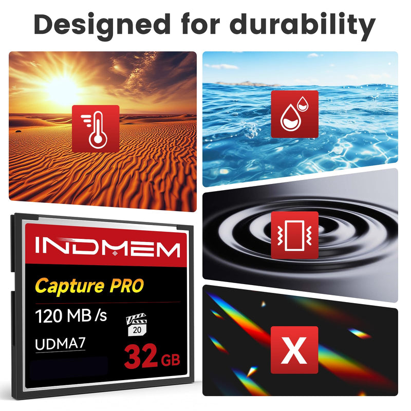 CF Card 32GB Memory Card High Speed UDMA Camera Cards (Black-32GB) | Designed for Photographers & Videographers Black-32GB