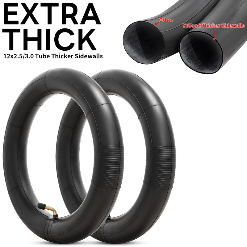 12/12.5 x 2.5/3.0 Scooters Replacement Inner Tube with CR202 Stem Compatible with 12.5 X 2.5 12.5 X 2.75 12.5 X 3.0 12 X 2.5 12 X 2.75 12 X 3.0 12 1/2 x 2 3/4 Most Bike/Scooter Tire Tube 2-Pack