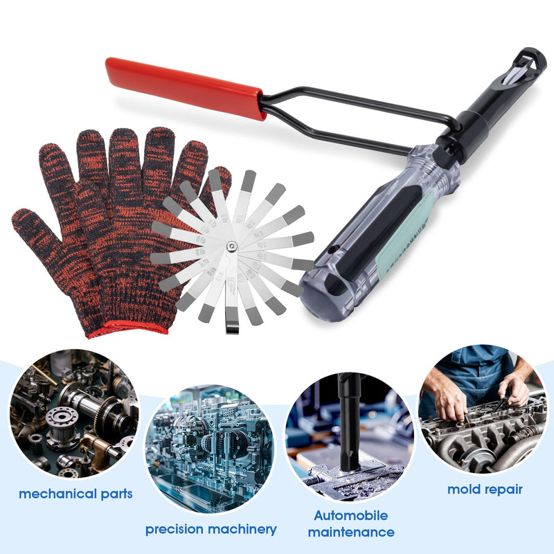10mm Valve Lash Adjustment Tool Kit with Feeler Gauges & Gloves - Professional Valve Adjustment Tool for Honda, for Toyota, for Nissan and Other Japanese Car Engines