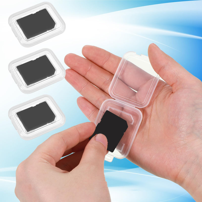 Clear Memory Card Case, Plastic Memory Card Holder | Transparent Memory Card Case Storage Box, Compatible with Standard SD Cards, SDHC, SDXC Cards (20 Pcs)