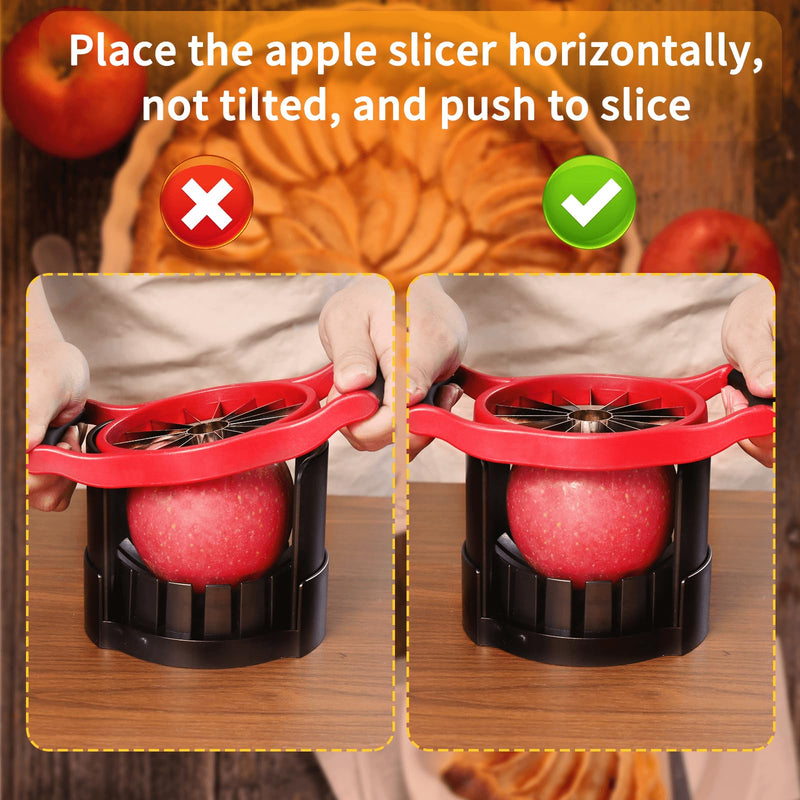 [Upgraded] Newness 5.12 Inch Large Apple Slicer, Cut 16 Thin Slices All the Way Through, HEAVY - DUTY Stainless Steel Apple Corer & Slicer for Fruits & Vegetables - Dishwasher Safe 16-Slices Apple Slicer with Base