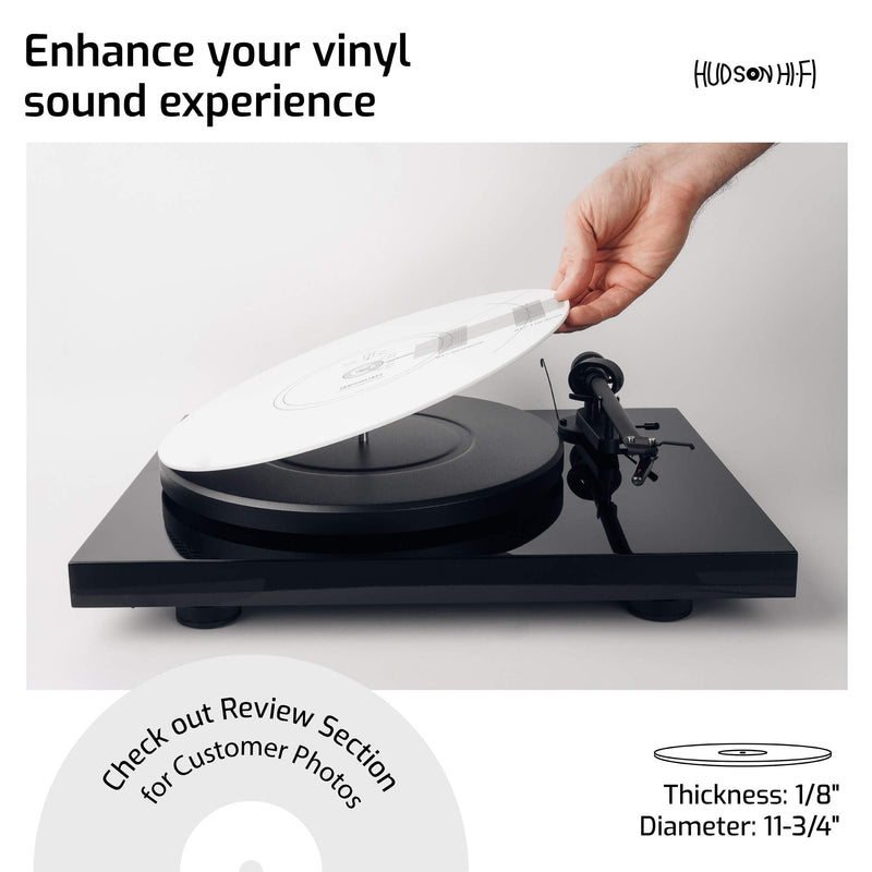 Hudson Hi-Fi Turntable Double Sided Cartridge Alignment Protractor Mat includes Stroboscope Side Protractor – Strobe