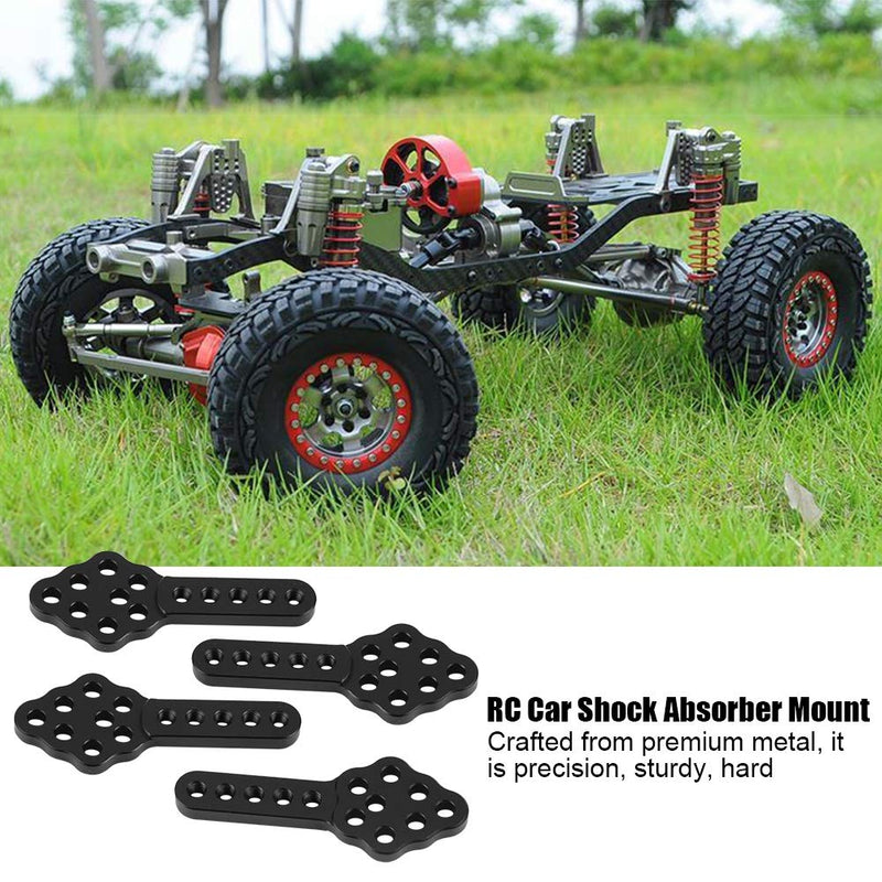 Lantro JS Rear Shock Mount, 51mm Adjustable 2 Colors RC Car Shock Mounts, for RC Car Replacement for 1/10 RC Crawler Repair(Black)