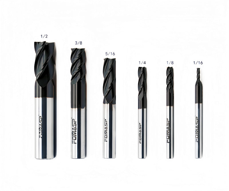 Carbide Square End Mill - Micro Grain Carbide End Mill for Alloy Steels/Hardened Steels - 4 Flute - (1 Piece, 3/8") 3/8 in