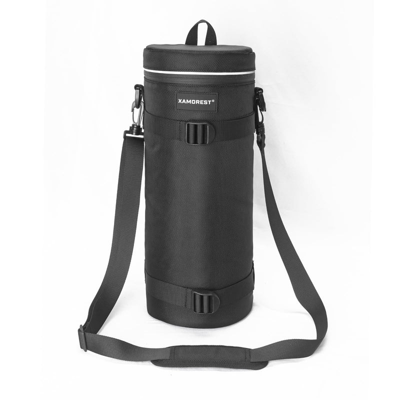 Camera Lens Case Bag for Photographyers, Zipper Waterproof Lens Protective Pouch Interior Size 6.29" x 15.35"(Nylon, Black) 6.29" x 15.35" (Nylon, Black)