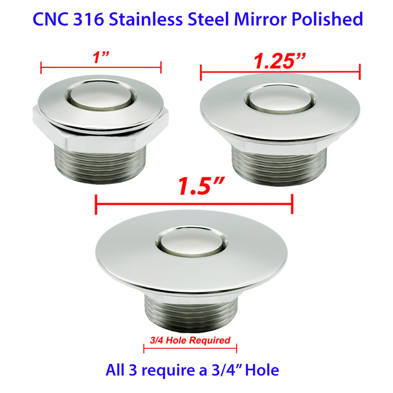 Polished Stainless Steel 1.50"" & 4"" Stud Stainless Polished 1.50" & 4" Stud