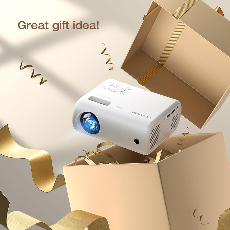 Mini Projector, CLOKOWE 2024 Upgraded Portable Projector with 9000 Lux and Full HD 1080P, Movie Projector Compatible with iOS/Android Phone/Tablet/Laptop/PC/TV Stick/Box/USB Drive/Game Console 2024 Upgraded 9000Lux