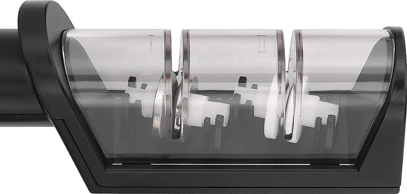 ZWILLING MIYABI Knife Sharpener, Ceramic & Diamond Discs, Matte Black