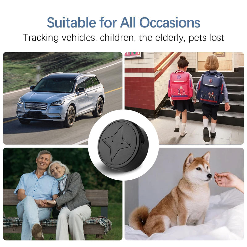 Mini GPS Tracker for Vehicles,Real-Time Tracking,No Subscription Required | Hidden Magnetic GPS Locator,No Monthly Fee,IP68 Waterproof,Global Positioning,Long Standby Time,for Kids,Dogs,Trucks/Person ﻿