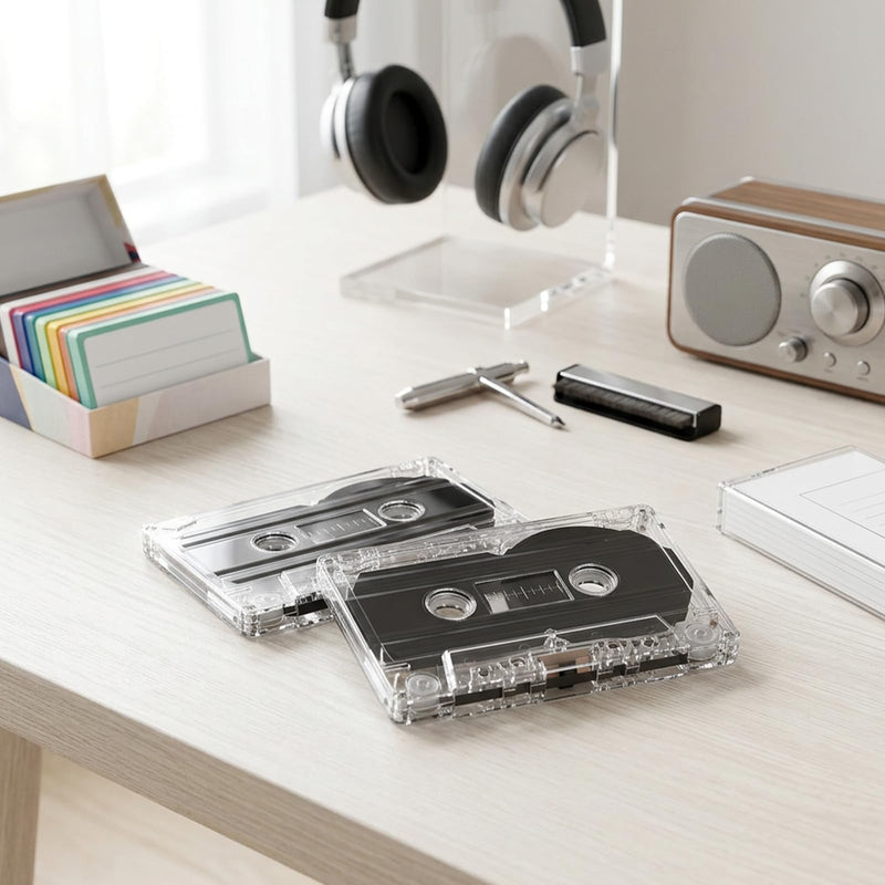 2 Pack Blank Cassette Tape, 90 Minutes Blank Audio Cassette Tape Dictating Audio Tapes Micro Tapes for Recording for Speech Music Recording Standard Low Noise