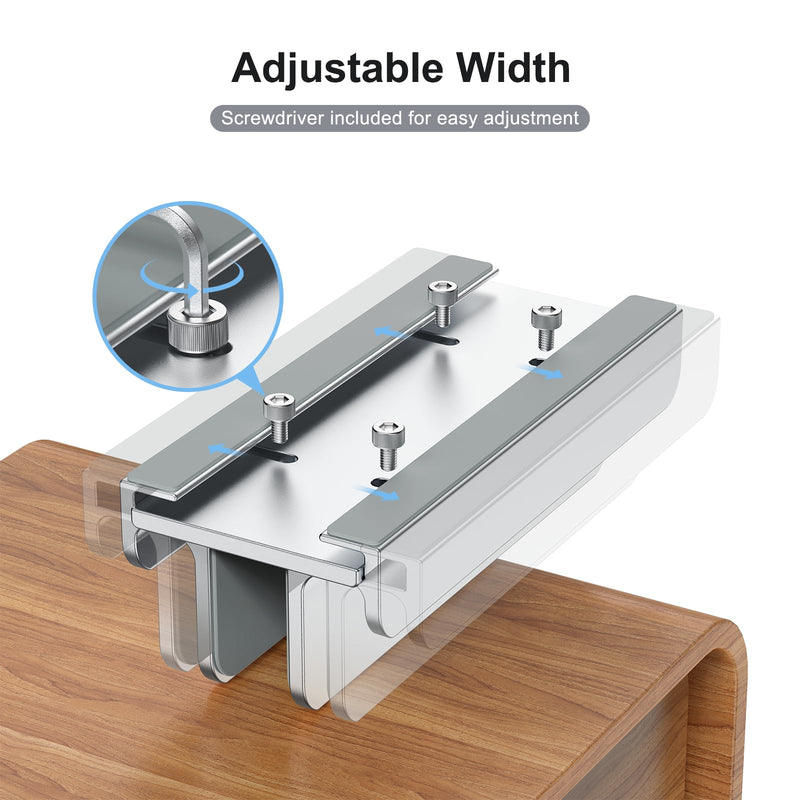 Vertical Laptop Stand, Aluminum Laptop Holder, Adjustable 3-in-1 Design, Compatible with MacBook, MacBook Pro/Air, Dell, HP, Lenovo, Up to 17.3 inches (Silver) Silver