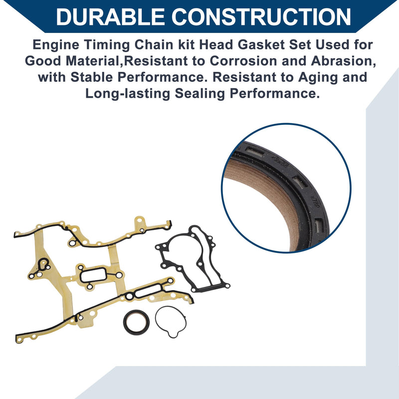 Engine Timing Cover Gasket Set TCS46156 for Chevrolet Cruze 2011-2015 Chain Case Cover Gasket Long-lasting Sealing Rubber,Metal 1 Set Yellow,Black