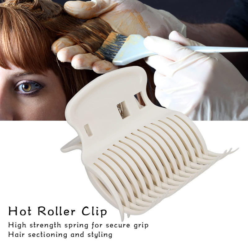 Agatige 12 PCS Hot Roller Clips, Hair Curler Claw Clips, Replacement Roller Clips Safety & Heat Resistance Heated Roller Clips for Women Girls Hair Sectioning Styling Tool (White)
