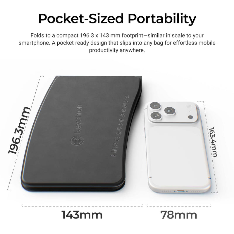 Keychron B11 Pro Ultra-Slim Foldable Wireless Keyboard, 65% Alice Layout | Three Device Switching 1000 Hz Polling 2.4 GHz Wired Mode Launcher Key Remapping Up to 138 Hour Lab Tested Battery Life