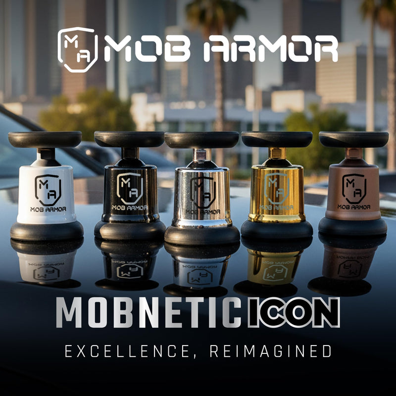 Mob Armor MobNetic Icon Car Phone Mount, Alpine White | 90lb Pull Force, 90º Tilt, 360º Rotation, Aluminum Build, Compatible with iPhone & Android, Magnetic Holder