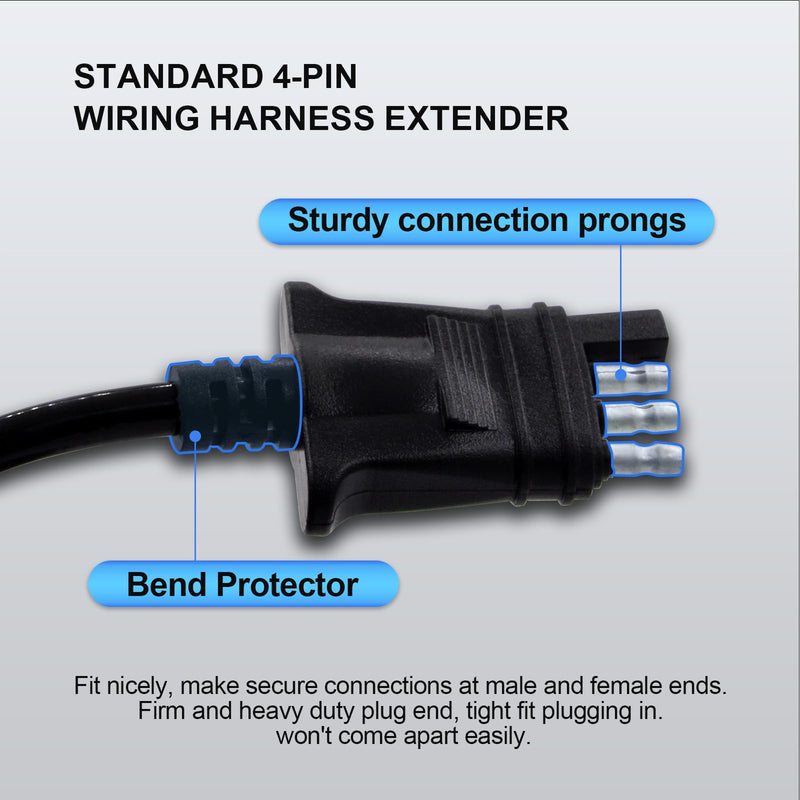 4 Way Flat Trailer Light Wiring Extension 4.5Ft 55 In, Stretchable Coiled Cable Hitch Plug With Sealed Cap, Hefty Outer Sheath Cooper Wire Harness, Quick-Connect 4 Pin Trailer Adapter Extender