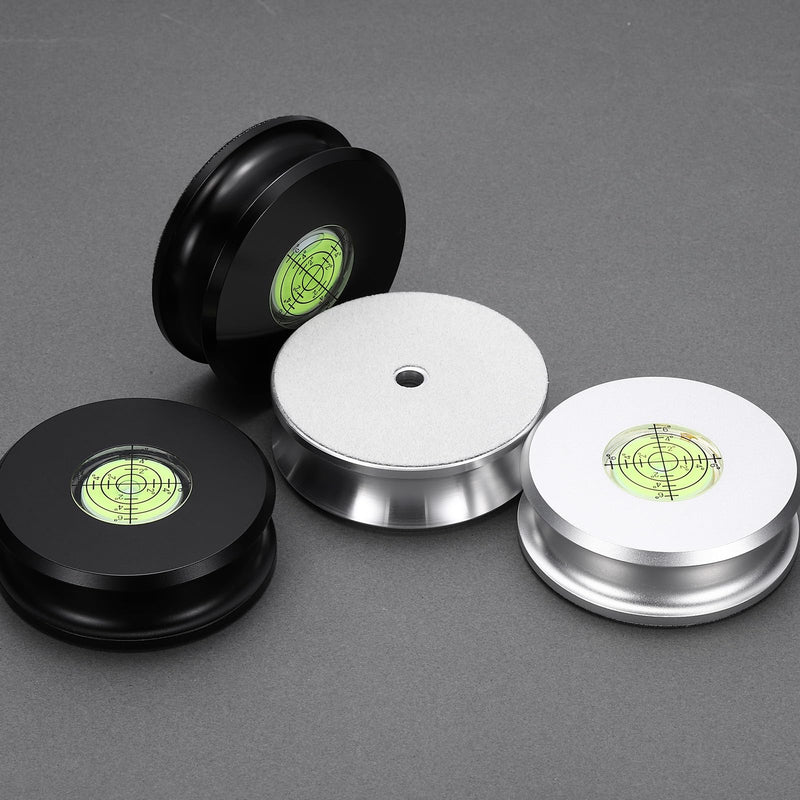 MECCANIXITY Record Weight Stabilizer, 336g/12oz Matte Aluminum Turntable Weight Clamps 3'' x 1'' Vinyl Disc Stabilizer with Level Vibration Dampener for LP Player HiFi Turntable, Black