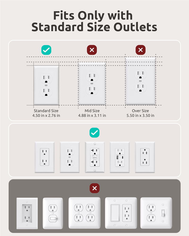 3FT Short Extension Cord with Outlet Cover, 3 Outlets and 4 USB Ports | Flat Plug Power Strip, Outlet Concealer, Small, Wall Mountable, Flat Face Outlet Extender Hidden Behind Couch, Bed, White 3FT