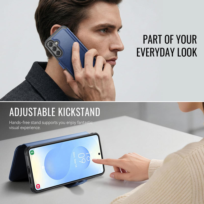 for Samsung Galaxy S26 Wallet Case Compatible with Magsafe | RFID Blocking Card Holder, Magnetic Phone Cover, Wireless Charging, Shockproof, PU Leather, for Men Women, Blue for Galaxy S26 - 6.3'' Luxury Blue