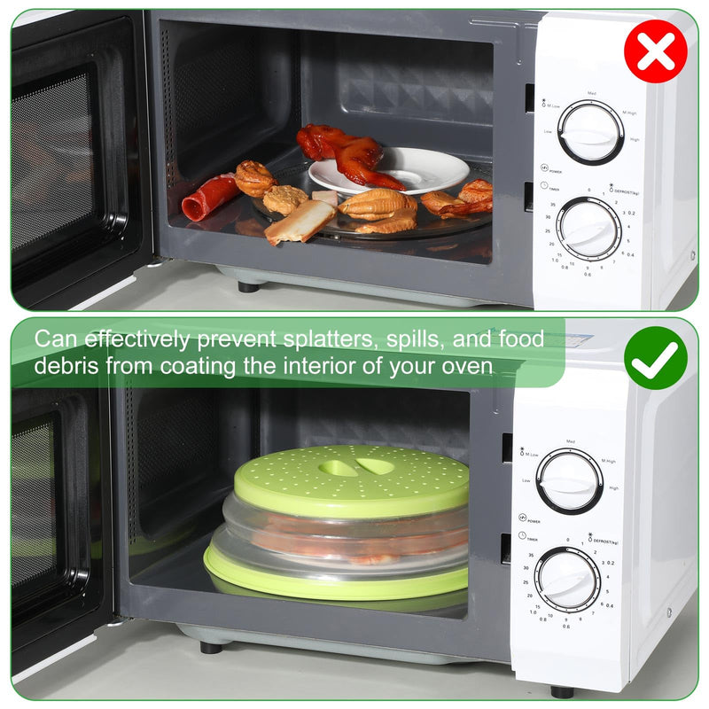 Hoolerry 4 Pack Microwave Splatter Cover for Food Silicone Lids Kitchen Gadget Set Microwave Cover with Water Steamer Kitchen Ware Set Splatter Cover(Green, Sky Blue, Red, Royal Blue) Green, Sky Blue, Red, Royal Blue