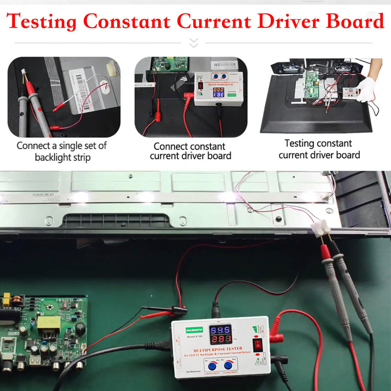 Constant Current Board ＆ TV Backlight Strip ＆ LED Lamp Bead Multi Tester, No Screen Disassembly, Test Tool for All LED Lights Repair, Professional TV Maintenance Testing Kit, Output 0-330V (0-150mA)