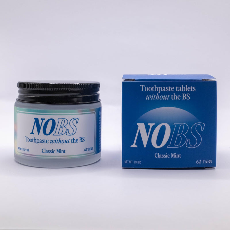 NOBS (No Bad Stuff) Toothpaste Tablets - Nano Hydroxyapatite, Fluoride & Plastic Free, Eco & Travel Friendly - Remineralize with NHA (3 Month)