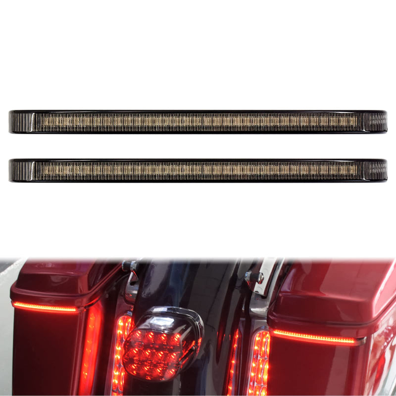 HDBUBALUS Smoke Saddlebag Tail Light LED Running Brake Sequential Turn Signal Lamp Fit for Harley Touring Street Gilde Road Gilde Road King Electra Glide Ultra Limited 2014-2023 Smoke Lens