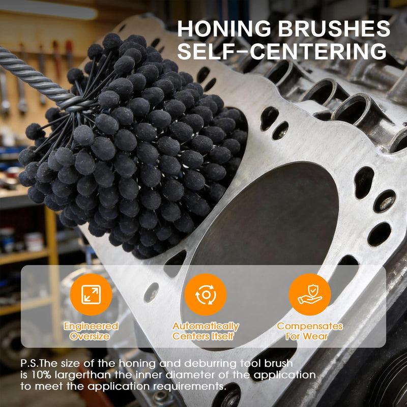 Ball Style Engine Cylinder Hone 4 Inch, 240 Grit Flexible Cylinder Honing Tool for Deburring & Crosshatch Finish, Ideal for Engine Rebuilding on Cast Iron, Steel & Mild Steel 240.0 4'' (101.6mm)