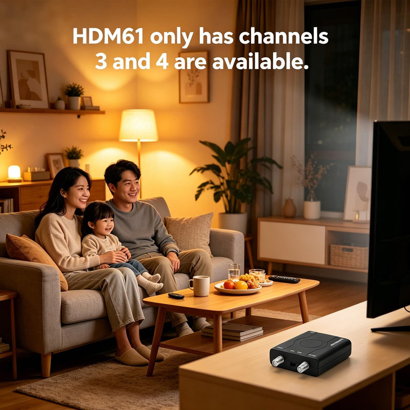 HDM61 HDMI to Coax Adapter, HDMI to RF Modulator NTSC Format | 1080P PPL Control, Plug & Play, Covert HD Multimedia to Radio Frequency Analog Signal, VHF CH3/ CH4, for TV Game Console
