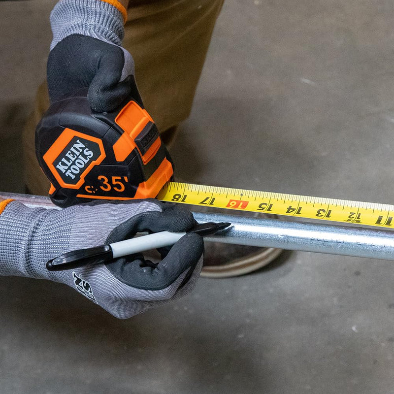 Klein Tools 9235 Tape Measure, Heavy-Duty Magnetic Measuring Tape with 35-Foot Double-Hook Double-Sided Nylon Reinforced Blade, with Metal Belt Clip