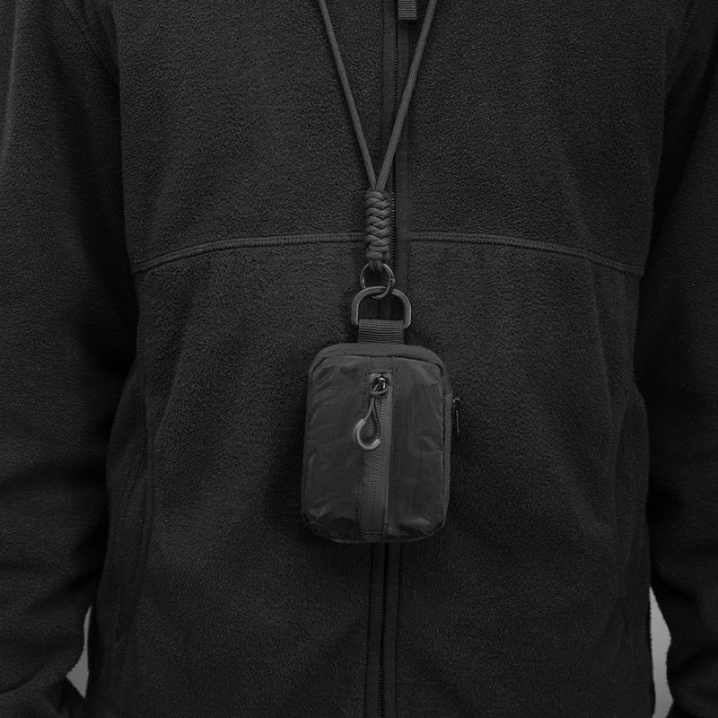 FIREDOG MagSafe Mini EDC Organizer for iPhone, Magnetic Everyday Carry Pouch for Cards, Folded Cash, Earbuds & Small Essentials, Water-Resistant Ripstop Nylon Pocket (Black) Black