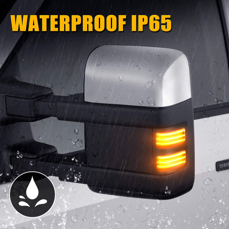 SUPAREE LED Sequential Switchback Side Mirror Marker Running & Turn Signal Light fit For 2008-2016 F250 F350 F450 F550 Super Duty Running light and Turn signal Aftermarket Replacement
