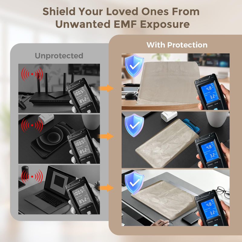 Faraday Fabric 43" x 36" with Conductive Tape, Military Grade EMF RF Shielding Cloth, Blocks WiFi, Bluetooth, GPS, RFID & Cellular Signals for DIY Privacy & Device Protection 1 Yard(43''*36'')