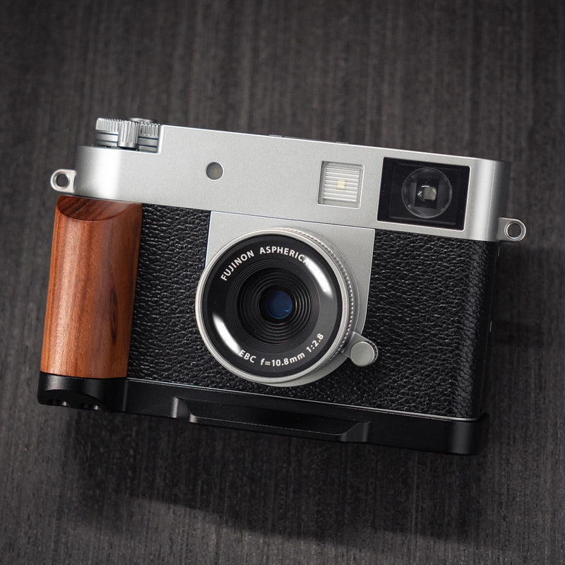L-Shaped Camera Handle ，Compatible with FUJIFILM Fuji X Half X-HF1 Camera ，Precious Vintage Solid Wood Grip | Handcrafted by Experienced Artisans (Desert Ironwood Black) Desert Ironwood Black