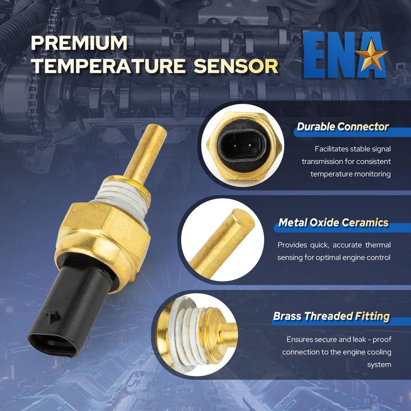 ENA Engine Coolant Temperature Sensor Compatible with Chevy Chevrolet GMC Cadillac Silverado 1500 2500 HD Sierra 1500 Camaro CT5 2.8L 3.0L 6.2L l4 V6 V8 2016 2017 2018 2019 2020 Replaces TX247