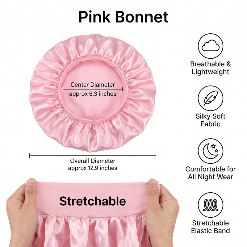 Heatless Curling Rods, Octopus Heatless Curler Set with Pink Satin Bonnet, No Heat Overnight Hair Curlers for Long & Short Hair, Soft Curling Rods for Sleeping