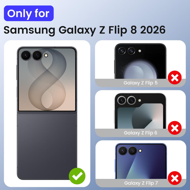 VEGO for Z Flip 8 Case[Compatible with MagSafe] with Screen Protector,Clear | Anti-Yellow & Ultra Slim, Wear-Resistant, Painted Shockproof Bumper Cover for Samsung Galaxy Z Flip 8 C-Clear For Flip 8