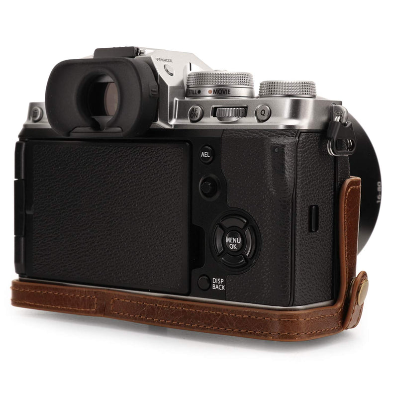 MegaGear MG1922 Ever Ready Genuine Leather Camera Case Compatible With Fujifilm X-T4 (Xf16-80MM) - Brown One Size