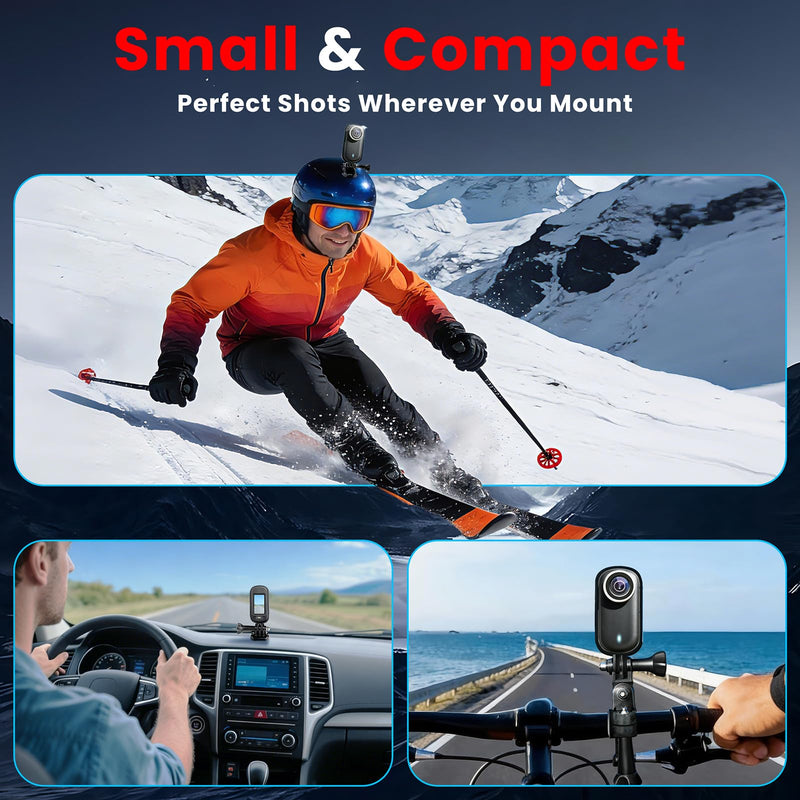 4K Mini Body Camera 64G Wearable Thumb Camera 360° Rotatable Magnetic Clip for Lecture Travel Pet Walking Outdoor Recording（Black） Black