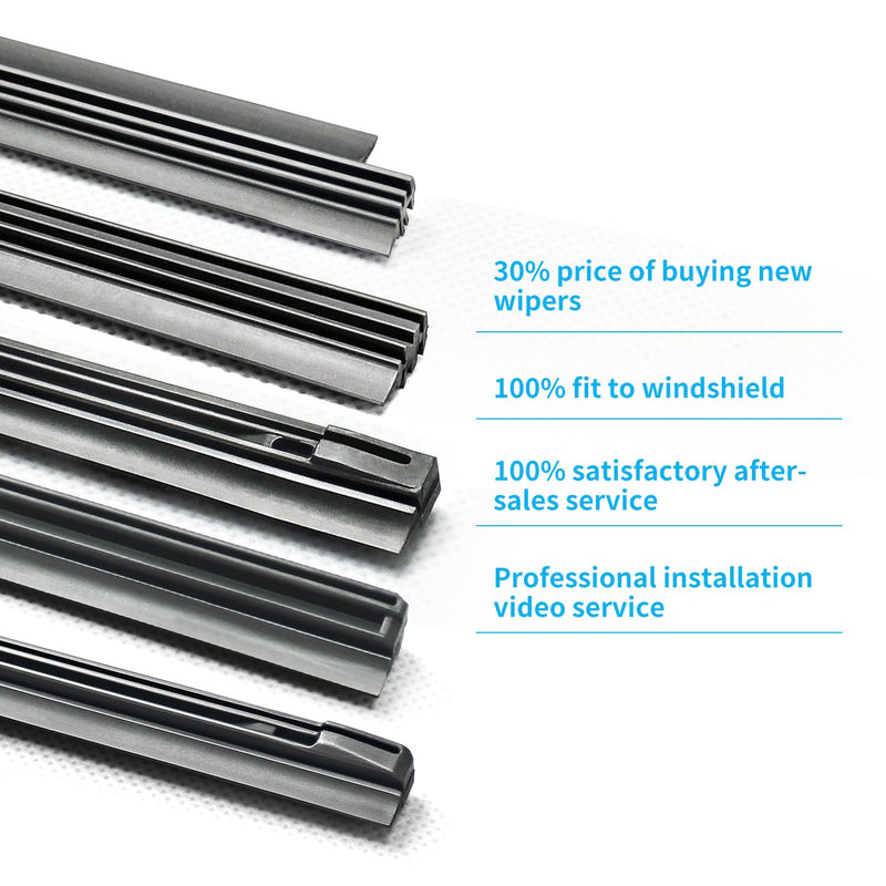 Wiper Blade Refill, 26" + 16" Wiper Refill 8.5 mm Fit for Toyota RAV 4 2013-2023 Original Equipment Replacement Windshield Wiper Refills 4 Pcs 26 + 16 inches