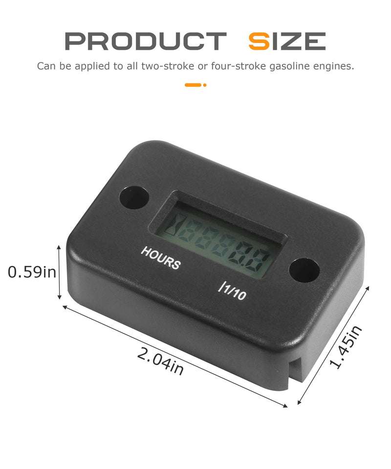 Hour Meter,Car Accessories Hour Meters for Small Engines,Hour Meter for Generator,Car Digital Inductive Generator Hour Meter,Waterproof Design IP65,Suitable for Lawn Mowers Motorcycle Boat ATV