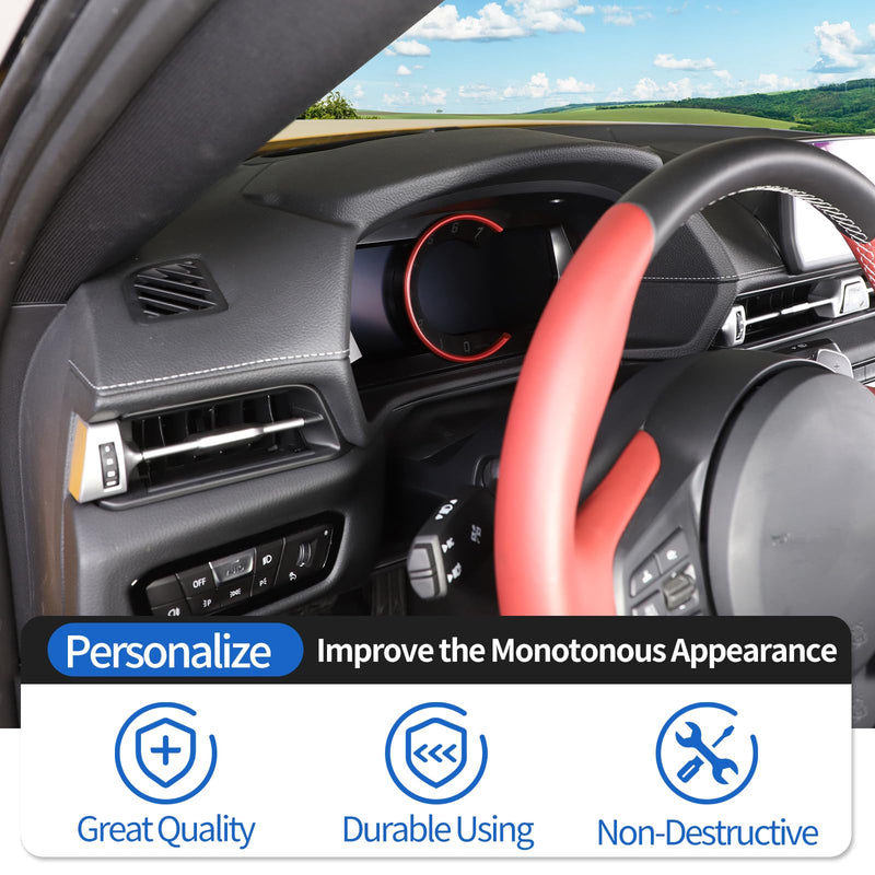 Dashboard Trim Ring Compatible with Toyota Supra GR A90 A91 MK5 2019-2026, Car Interior Tachometer Decoration Ring Cover, Aluminum alloy Instrument Panel Trim Frame Cover (Red) red