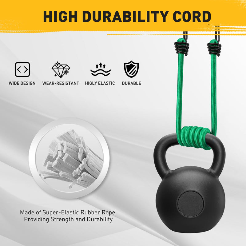 ELEAD 33 Piece Premium Bungee Cords Assortment Jar, Includes 10", 18", 24", 32", 40" Bungee Cord with Hooks, 6" Nylon Cable Ties, 8" Canopy Tarp Ball Ties and Tarp Clips