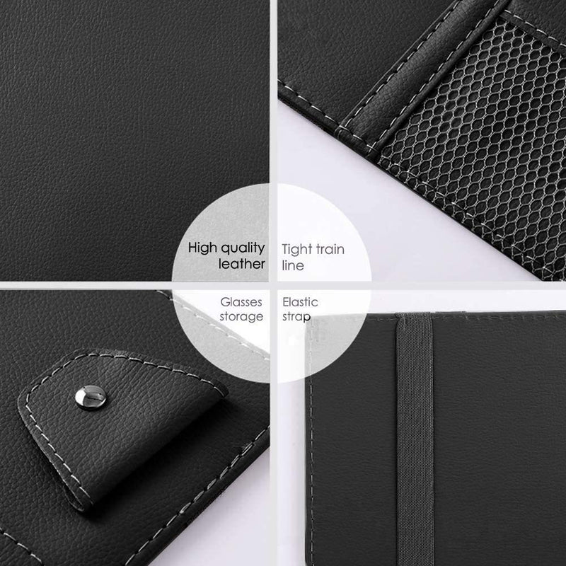 Car Visor Organizer, Auto Interior Accessories, Car Truck SUV Storage Pouch Holder, with Multi-Pocket Net Zipper (Black) Black