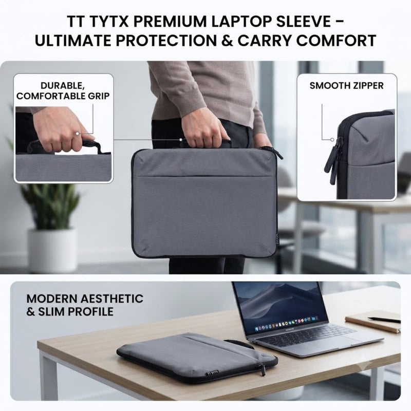 Laptop Sun Shade with Built-in Stand Folds to Computer Sleeve Bag – 600D Oxford Glare Blocking Privacy Hood for 15-16" Laptop, Gray