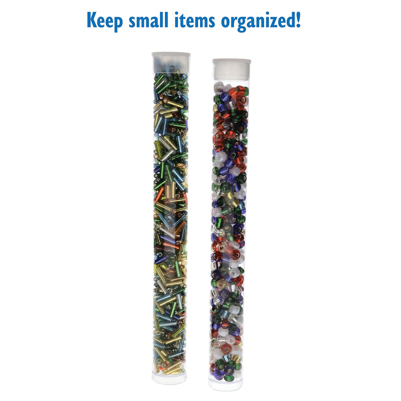 The Beadsmith Clear Plastic Tubes - 5-Inch-Long Round Tubes, 9/16 Inches in Diameter - Flat Caps - Use for Beads, Bath Salts, Wedding & Party Favors, Home or Office Storage - Bag of 100 5" Long - 9/16 Dia - 100 Per Bag