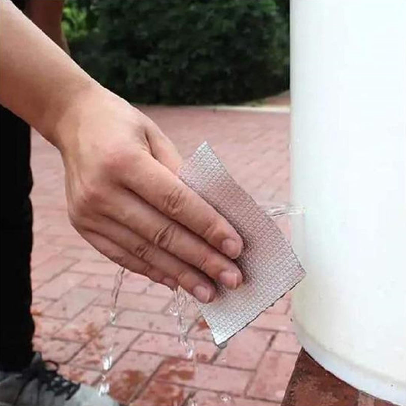 ADHES Butyl Tape Waterproof Tape Aluminum Foil Tape Sealan Tape 100mm x 5m(4inch x 5m), for RV Repair, Window, Silicone, Boat and Pipe Sealing, Glass & EDPM Rubber Roof Patching, Silver 1